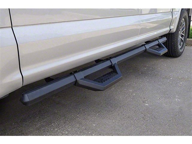 Hex Cast Series Side Step Bars without Mounting Brackets; Textured Black (05-23 Tacoma Access Cab)