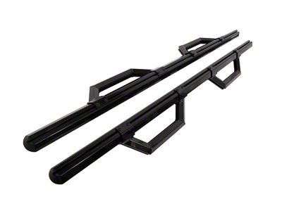 Hex Series Side Step Bars without Mounting Brackets; Gloss Black (07-24 Tundra Double Cab)
