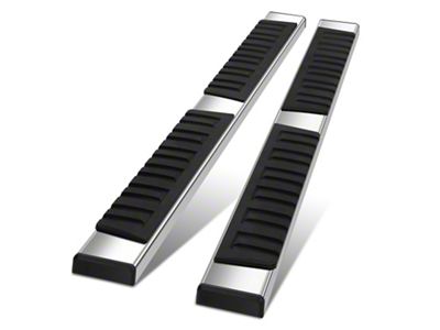 6.75-Inch Wide Flat Running Boards; Chrome (16-24 Titan XD King Cab)