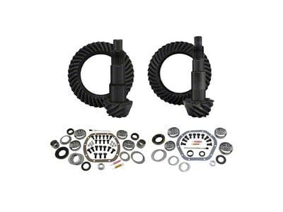 Yukon Gear Dana 30 Front Axle/Dana 44 Rear Axle Ring and Pinion Gear Kit with Install Kit; 4.56 Gear Ratio (07-18 Jeep Wrangler JK, Excluding Rubicon)