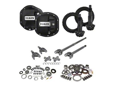 Yukon Gear Stage 3 Dana 30 Front Axle/Dana 44 Rear Axle Ring and Pinion Gear Kit; 4.11 Gear Ratio (07-18 Jeep Wrangler JK, Excluding Rubicon)