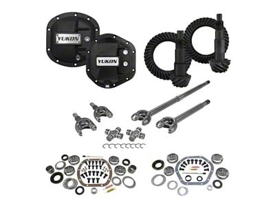 Yukon Gear Stage 3 Dana 30 Front Axle/Dana 44 Rear Axle Ring and Pinion Gear Kit; 4.56 Gear Ratio (07-18 Jeep Wrangler JK, Excluding Rubicon)