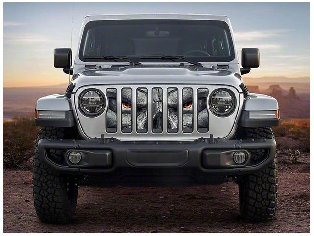 ZKD Customs Grille Insert; Angry Skull (20-24 Jeep Gladiator JT)