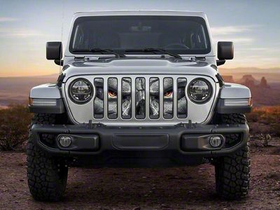 ZKD Customs Grille Insert; Angry Skull (20-24 Jeep Gladiator JT)