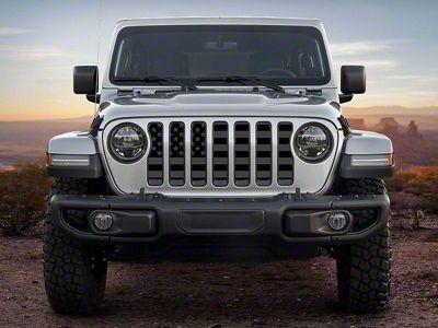 ZKD Customs Grille Insert; Black and Dark Gray American Flag (20-24 Jeep Gladiator JT)