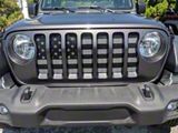 Grille Insert; Black and Light Gray American Flag (20-24 Jeep Gladiator JT)