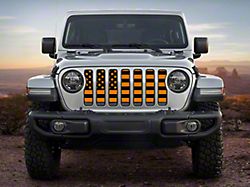 ZKD Customs Grille Insert; Black and Orange American Flag (20-24 Jeep Gladiator JT)