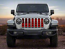 ZKD Customs Grille Insert; Black and Red Ameican Flag (20-24 Jeep Gladiator JT)