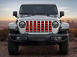 ZKD Customs Grille Insert; Black and Red Dog Paw Flag (20-24 Jeep Gladiator JT)