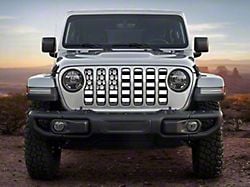 ZKD Customs Grille Insert; Black and White Dog Paw Flag (20-24 Jeep Gladiator JT)