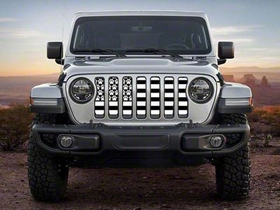 ZKD Customs Grille Insert; Black and White Dog Paw Flag (20-24 Jeep Gladiator JT)