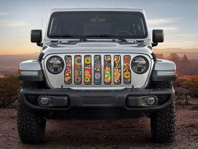 ZKD Customs Grille Insert; Hippie Floral (20-24 Jeep Gladiator JT)