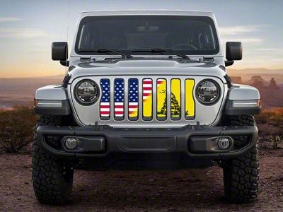 ZKD Customs Grille Insert; Merica/DTOM Flag (20-24 Jeep Gladiator JT)