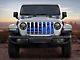 ZKD Customs Grille Insert; Offroad Vehicle Climbing Black and Blue American Flag (20-24 Jeep Gladiator JT)