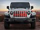 ZKD Customs Grille Insert; Offroad Vehicle Climbing Black and Red American Flag (20-24 Jeep Gladiator JT)