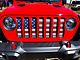 ZKD Customs Grille Insert; American Flag With Candy Apple Sparkling Paint (18-24 Jeep Wrangler JL)