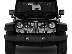 ZKD Customs Grille Insert; Angry Skull (07-18 Jeep Wrangler JK)