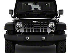 ZKD Customs Grille Insert; Black and Dark Gray American Flag (07-18 Jeep Wrangler JK)