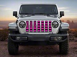ZKD Customs Grille Insert; Black and Pink Dog Paw Flag (18-24 Jeep Wrangler JL)