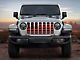 ZKD Customs Grille Insert; Black and Red Ameican Flag (18-24 Jeep Wrangler JL)