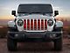 ZKD Customs Grille Insert; Black and Red Dog Paw Flag (18-24 Jeep Wrangler JL)