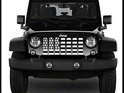 ZKD Customs Grille Insert; Black and White Dog Paw Flag (07-18 Jeep Wrangler JK)