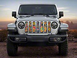 ZKD Customs Grille Insert; Hippie Floral (18-24 Jeep Wrangler JL)