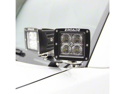 ZRoadz Four 3-Inch LED Pod Lights with Hood Hinge Mounting Brackets (14-24 4Runner)