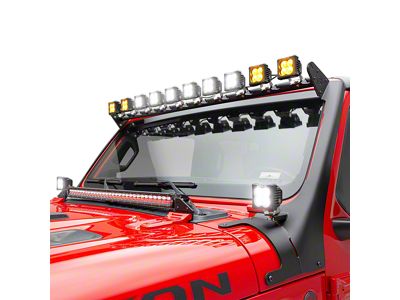 ZRoadz Multi-LED Roof Cross Bar and A-Pillar Light Mount with Twelve 3-Inch LED Light Pods (20-24 Jeep Gladiator JT, Excluding Mojave)