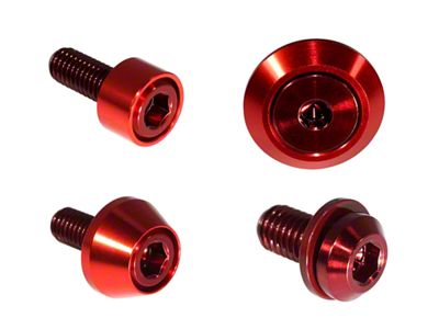 ZSPEC Design Hood Latch and Hinges Fasteners; Titanium and Billet; Red/Red (22-25 Frontier)