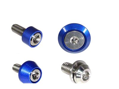 ZSPEC Design Stage 2 Dress Up Bolts Fastener Kit; Titanium and Billet; Silver/Blue (22-24 Frontier)