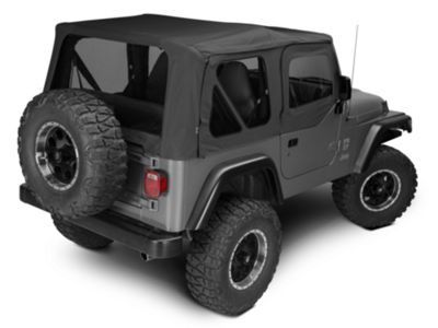 Jeep Wrangler Factory Replacement Soft Top with Clear Windows; Black  Diamond (97-06 Jeep Wrangler TJ w/ Half Doors