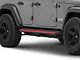 Nerf Side Step Bars with Red Accent Plates; Textured Black (18-24 Jeep Wrangler JL 4-Door)