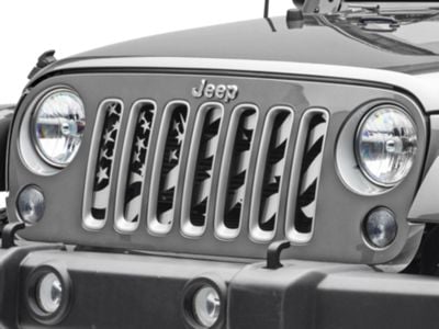 Jeep Wrangler Star Spangle Style Grille Insert; Brushed (07-18 Jeep ...