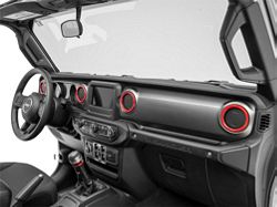 RedRock Air Conditioning Vent Trim Rings; Red (18-24 Jeep Wrangler JL)