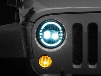 Raxiom Jeep Wrangler Axial Series 7-Inch LED Headlights with DRL ...