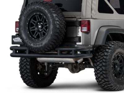 Barricade Jeep Wrangler Rear Tubular Bumper with Wrap-Around; Textured ...