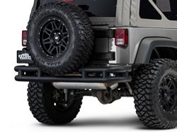 Barricade Rear Tubular Bumper with Wrap-Around; Textured Black (07-18 Jeep Wrangler JK)