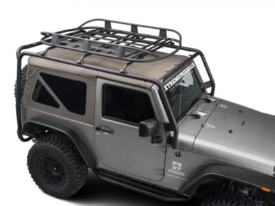 Barricade Jeep Wrangler Roof Rack Basket; Textured Black J100175 ...