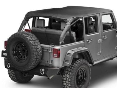Bestop Jeep Wrangler Safari-Style Header Bikini Top; Cable Style; Black  Diamond 52594-35 (10-18 Jeep Wrangler JK 4-Door) - Free Shipping