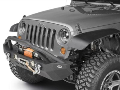 DV8 Offroad Jeep Wrangler LSF-8 Steel Mid Width Front Bumper with LED ...