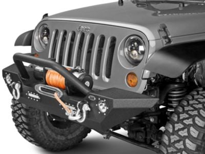 Dv8 Offroad Jeep Wrangler Lfs-7 Steel Mid Width Front Bumper With Led 