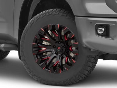 Fuel Wheels Tundra Quake Gloss Black Milled With Red Tint Lug Wheel