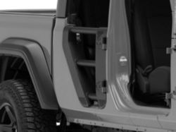 Go Rhino Trailline Rear Tube Doors; Textured Black (20-25 Jeep Gladiator JT)