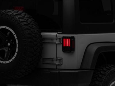 Jeep Wrangler Version 2 Light Bar Sequential LED Tail Lights; Black ...