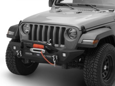 Jeep Wrangler Front Winch Bumper with LED Lights (18-24 Jeep Wrangler ...