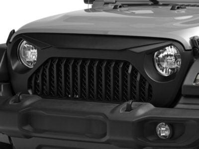 Jeep Wrangler Gladiator Series Grille; Matte Black (18-24 Jeep Wrangler ...