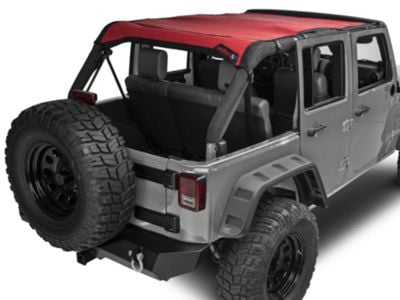 JTopsUSA Jeep Wrangler Mesh Shade Top; Red JKU-SAF-SOLID-Red (07-18 ...