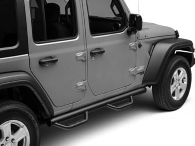 N-Fab Jeep Wrangler Wheel 2 Wheel Nerf Side Step Bars; Gloss Black ...