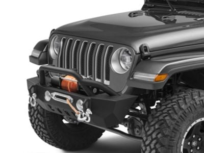 RedRock Jeep Wrangler Crawler Stubby Winch Front Bumper J116324 (18-24 ...